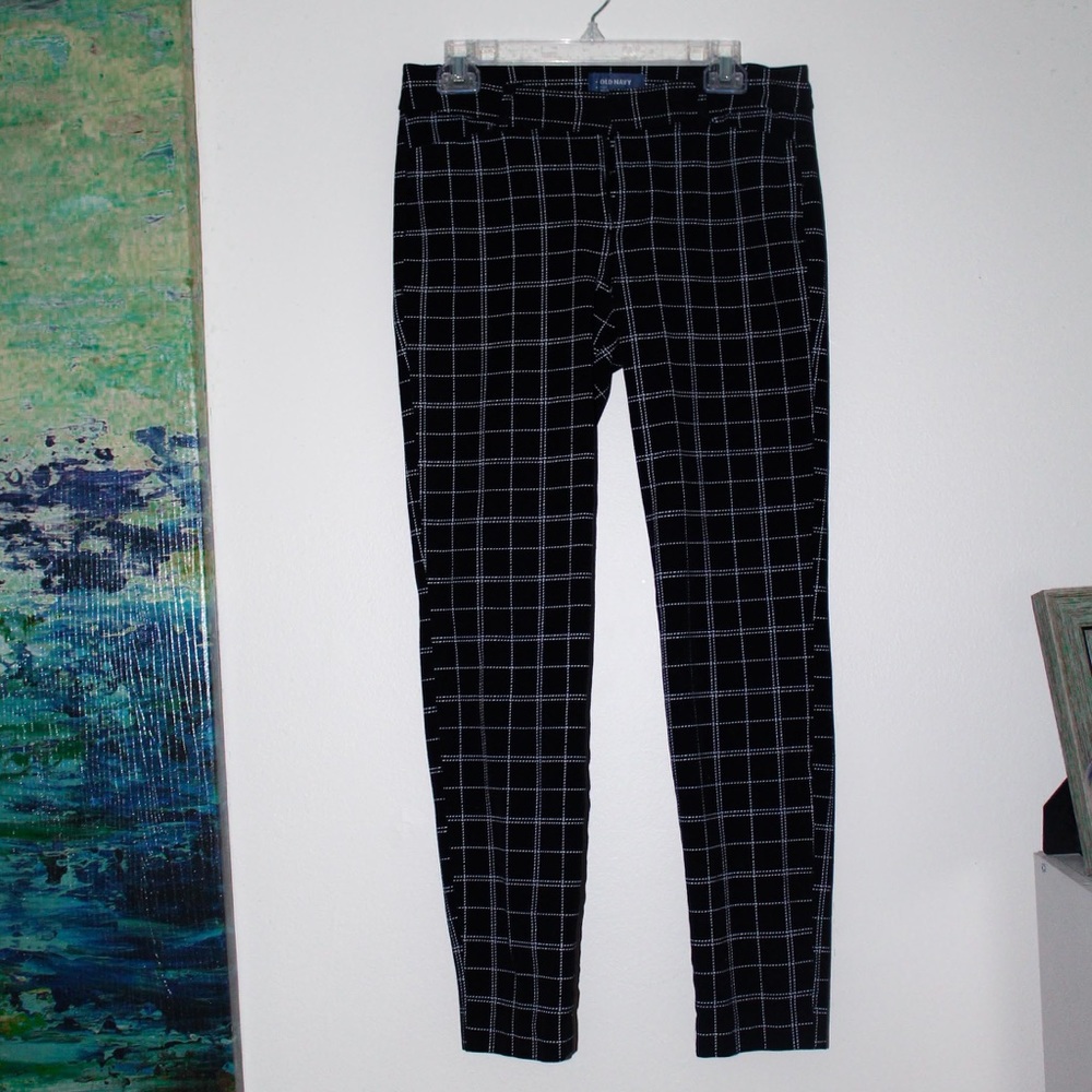 Plaid straight leg pants